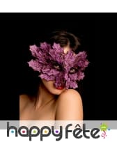Masque feuille violet, en tissu