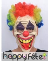 Masque horrible clown avec cheveux multicolores, image 2