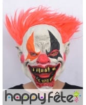 Masque horrible clown avec cheveux rouges, image 2