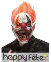 Masque horrible clown avec cheveux rouges