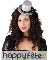 Mini haut de forme argenté sur serre tête