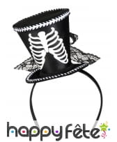 Mini haut de forme imprim&eacute; squelette, image 1