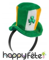 Mini haut de forme Irlandais avec trèfle