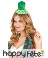 Mini haut de forme Irlandais imprimé trèfles