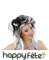 Mini haut de forme noir avec squelette