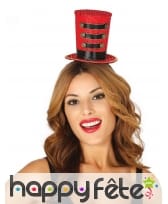 Mini haut de forme rouge madame loyal pour femme