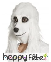 Masque intégral de caniche blanc en latex