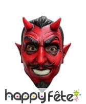 Masque intégral de diable rouge moustachu