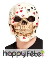 Masque intégral squelette imprimé carte de poker