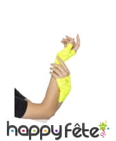 Mitaines jaunes fluo en dentelle