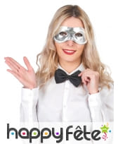 Masque loup argenté en plastique souple, image 1