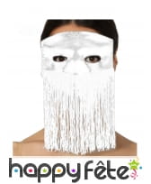 Masque loup blanc avec longues franges