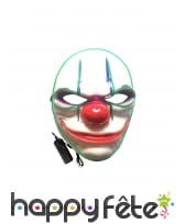 Masque LED de clown psychopathe pour adulte
