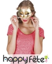 Masque loup de chap doré