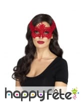 Masque loup de diablesse rouge en filigrane