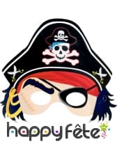 Masque loup de pirate pour enfant, en carton