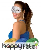 Masque Loup uni à paillettes