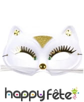 Masque loup visage de chat blanc