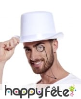 Monocle noir avec cordelette