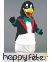 Mascotte pingouin en costume