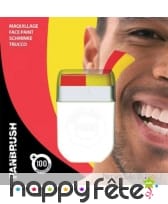 Maquillage rouge et jaune de supporter