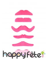 Moustache rose fluo de forme aléatoire