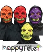 Masque skull fluo et cagoule