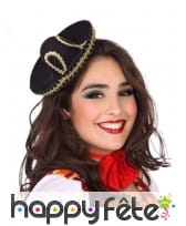 Mini Sombrero noir et doré sur pince