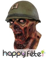 Masque soldat zombie en latex, intégral