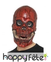 Masque tête de squelette rouge en sang