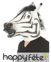 Masque tête de zèbre intégral en latex