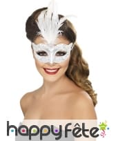 Masque vénitien à paillettes argenté