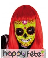 Masque vert Dia De Los Muertos pour enfant