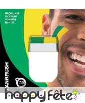 Maquillage vert et jaune de supporter