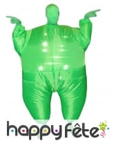 Morphsuit vert gonflable et lumineux pour adulte