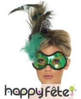 Masque vert plume