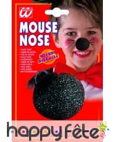 Nez de clown noir en mousse pour enfant