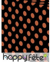 Nappe noire à pois orange de 134x274cm, image 1