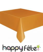 Nappe orange unie en plastique, image 1