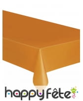 Nappe orange unie en plastique