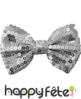 Noeud papillon argent avec paillettes, image 1