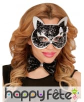 Noeud papillon avec loup chat pailleté, image 2