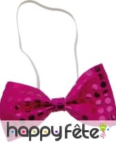 Noeud papillon fuchsia à sequins, image 2