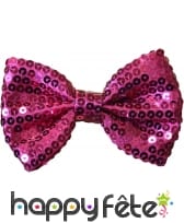 Noeud papillon fuschia avec paillettes, image 1
