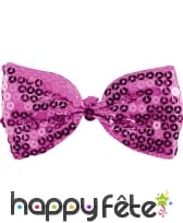 Noeud papillon fuschia avec paillettes