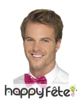 Noeud papillon rose à sequins