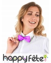 Noeud papillon rose fuchsia uni, image 1