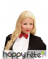 Noeud papillon rouge effet métallisé, image 1