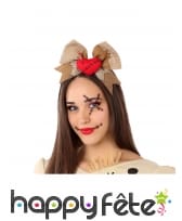 Noeud papillon vaudou sur serre-tête pour femme