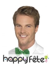 Noeud papillon vert à sequins, image 1